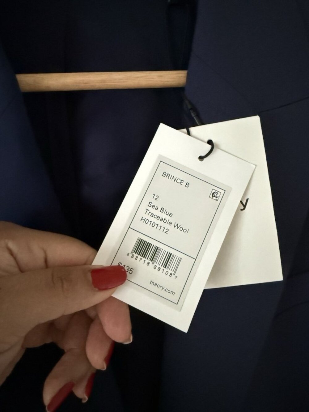 Theory Brince B Traceable Wool Single Breasted Sea Blue Blazer Careerwear NWT 12 - Picture 8 of 11